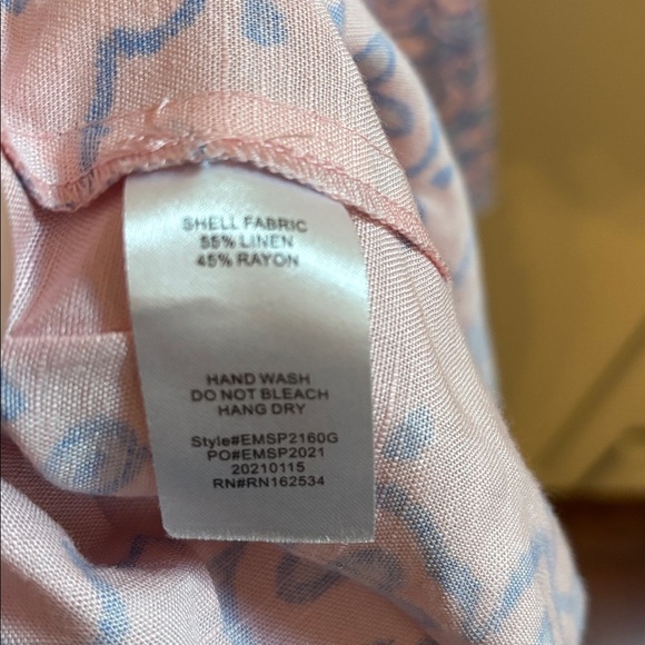 Gorgeous! Emily McCarthy pink/blue linen dress L - Picture 5 of 5